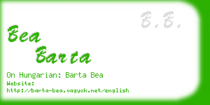 bea barta business card